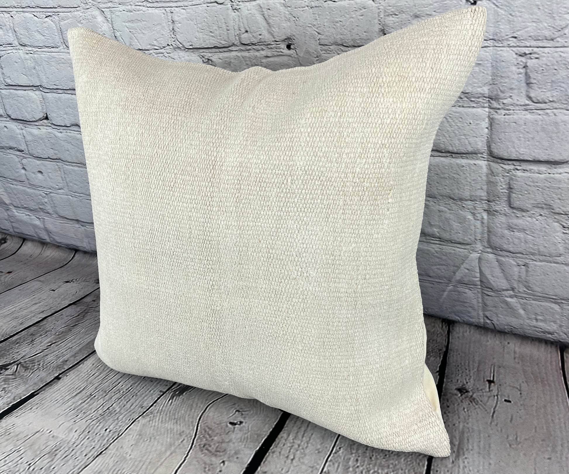 20 x 20 Hemp Pillow Turkish Cushion Natural Grayish White Pillow Cushion Cover #6574