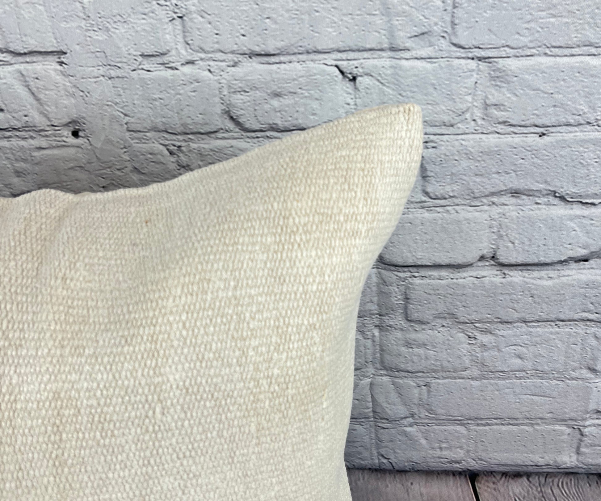 20 x 20 Hemp Pillow Turkish Cushion Natural Grayish White Pillow Cushion Cover #6574
