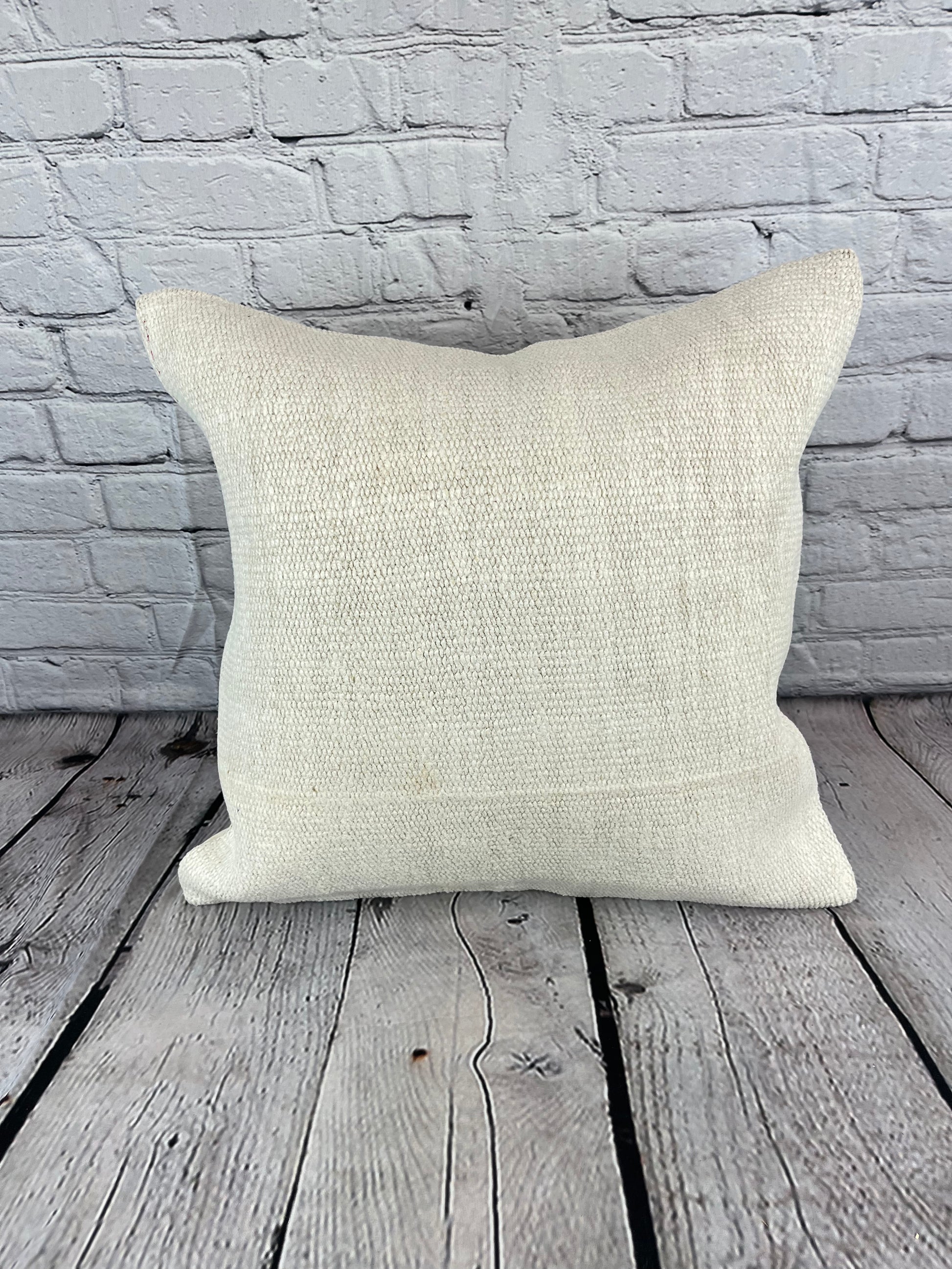 20 x 20 Hemp Pillow Turkish Cushion Natural Grayish White Pillow Cushion Cover #6575