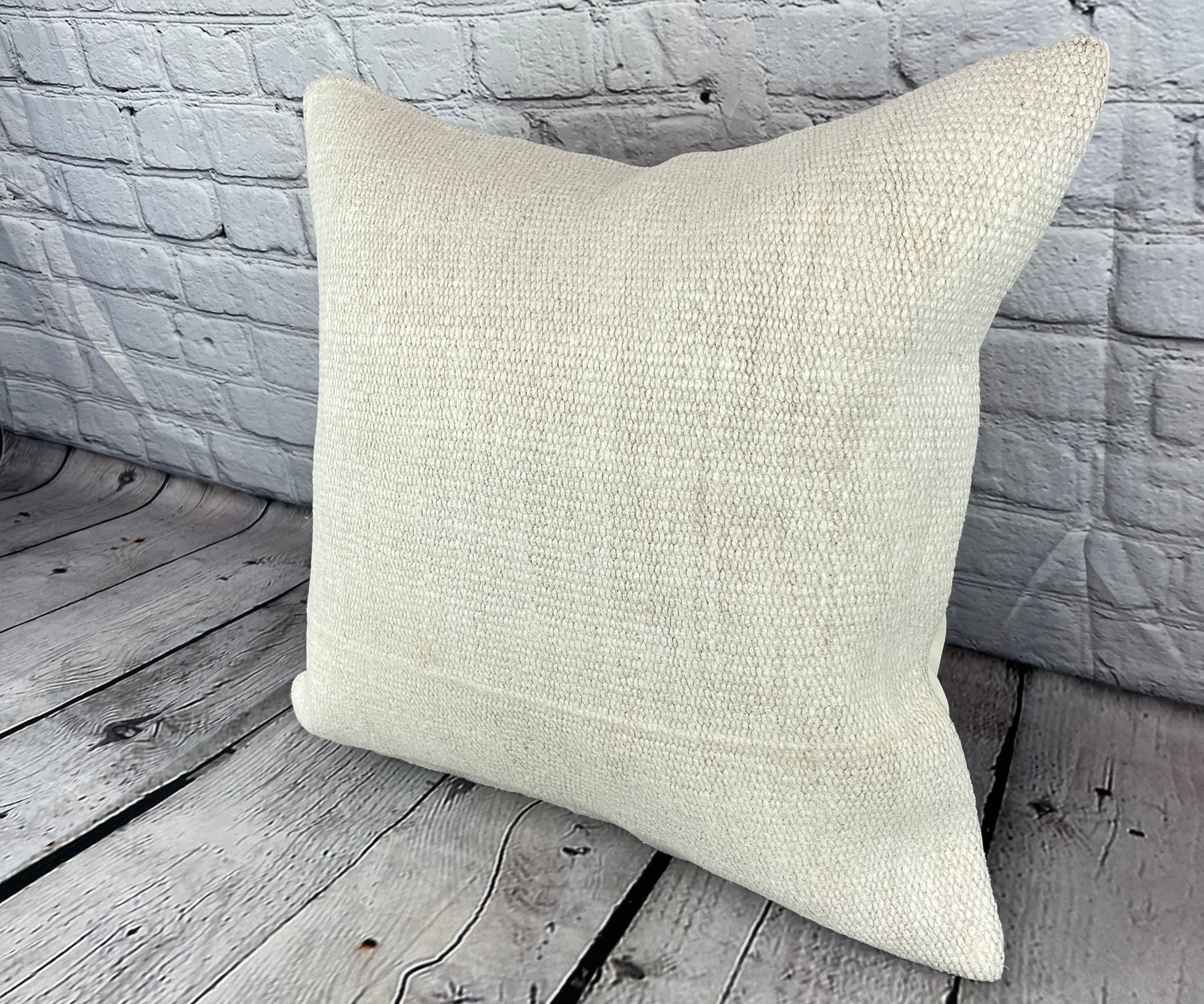 20 x 20 Hemp Pillow Turkish Cushion Natural Grayish White Pillow Cushion Cover #6575