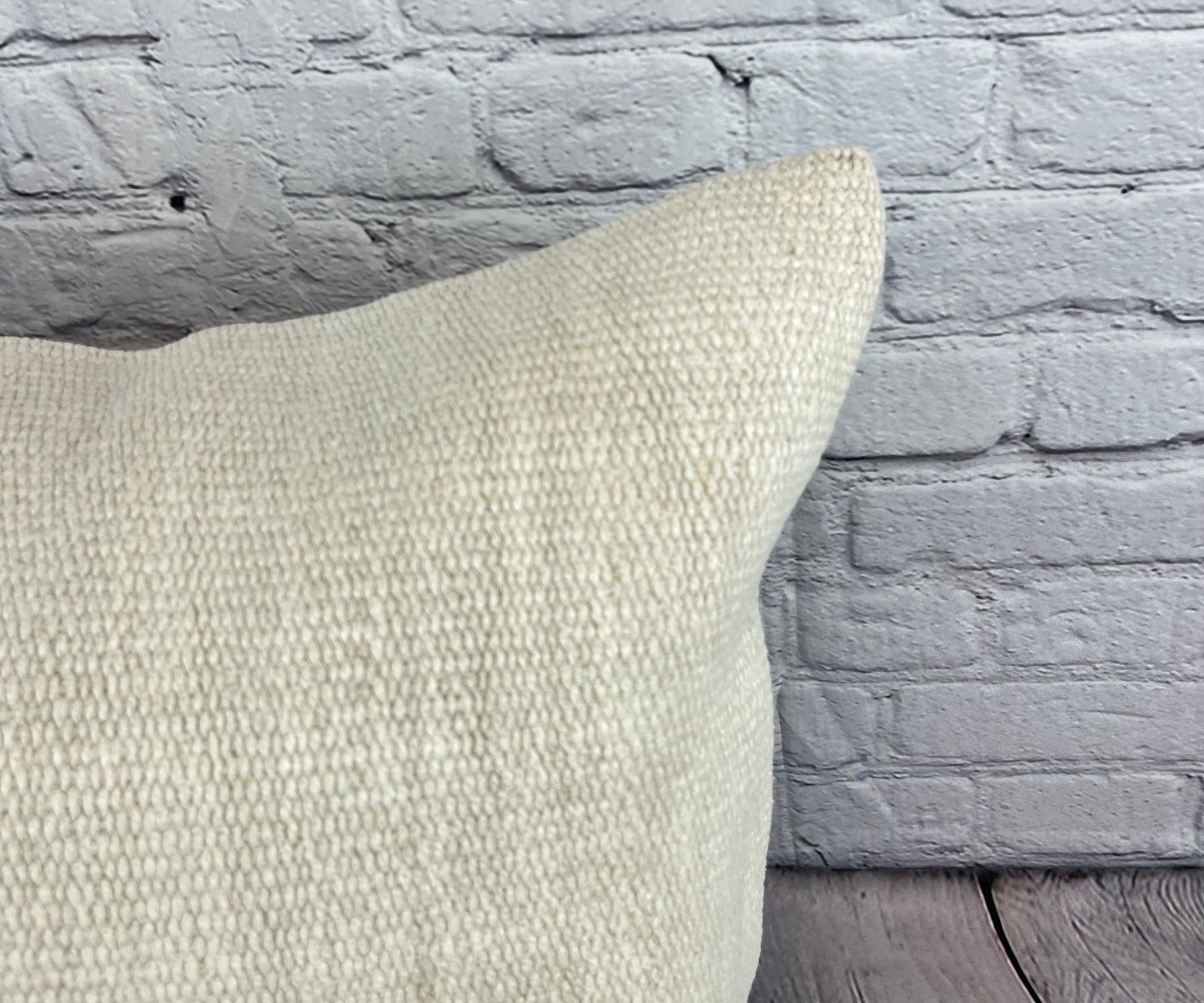 20 x 20 Hemp Pillow Turkish Cushion Natural Grayish White Pillow Cushion Cover #6575