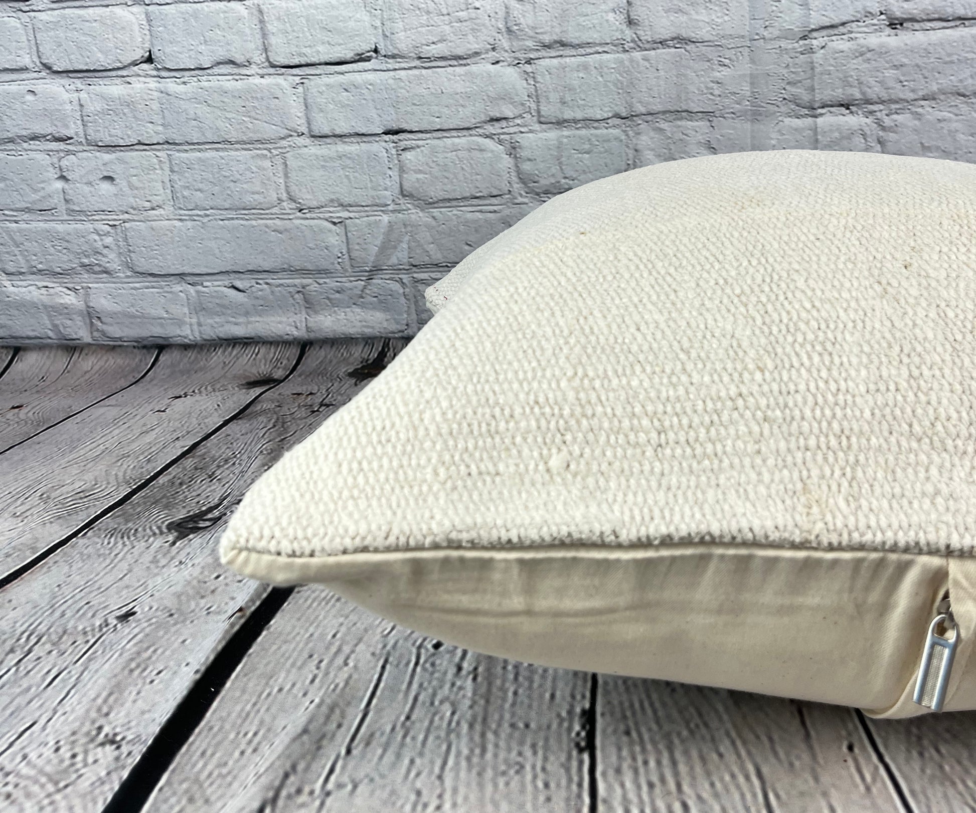 20 x 20 Hemp Pillow Turkish Cushion Natural Grayish White Pillow Cushion Cover #6575