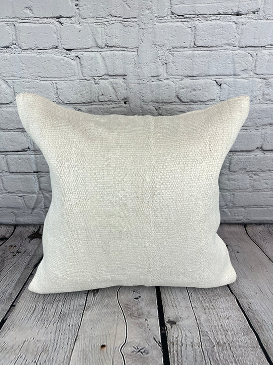 20 x 20 Hemp Pillow Turkish Cushion Natural Grayish White Pillow Cushion Cover #6586
