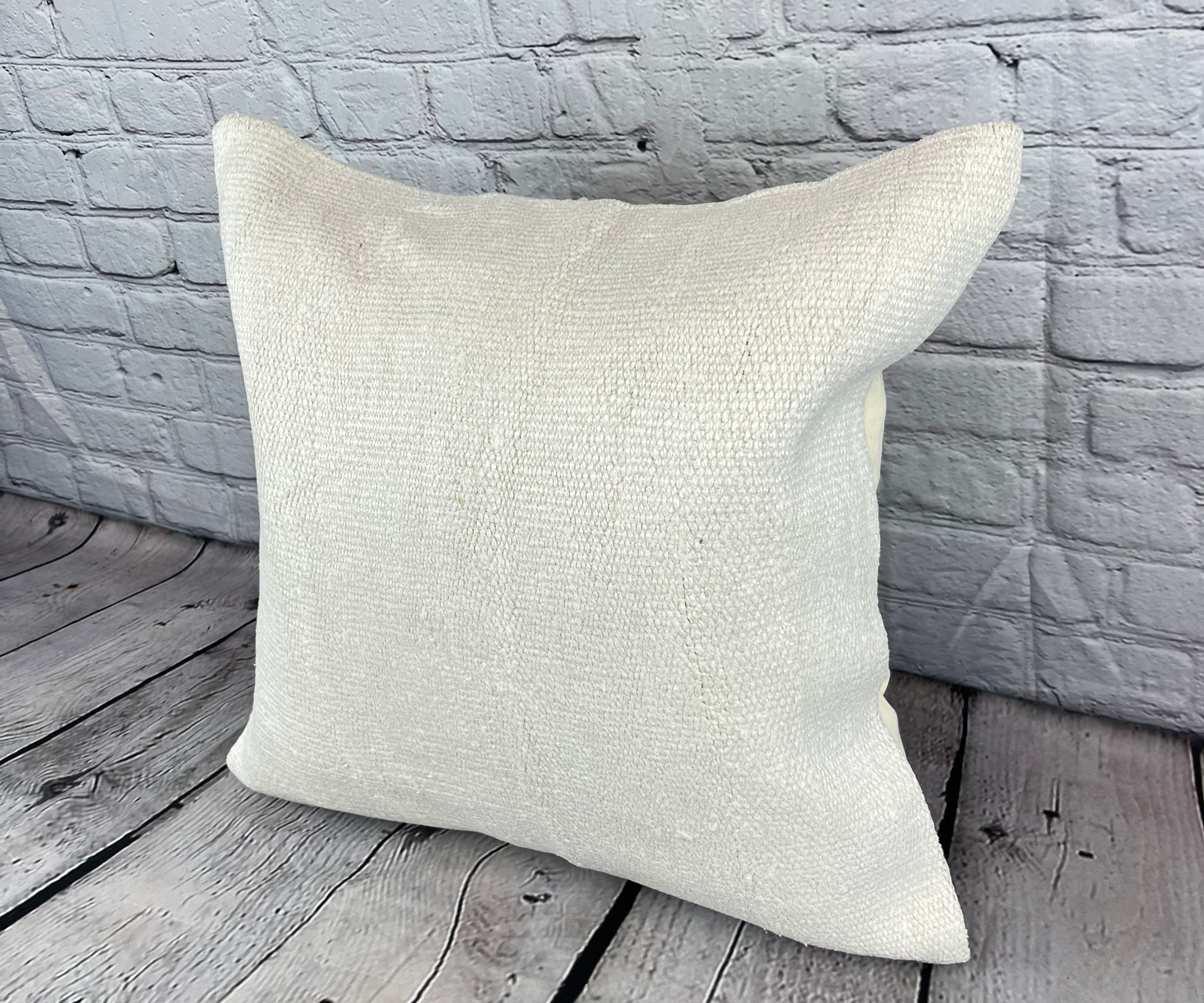 20 x 20 Hemp Pillow Turkish Cushion Natural Grayish White Pillow Cushion Cover #6586