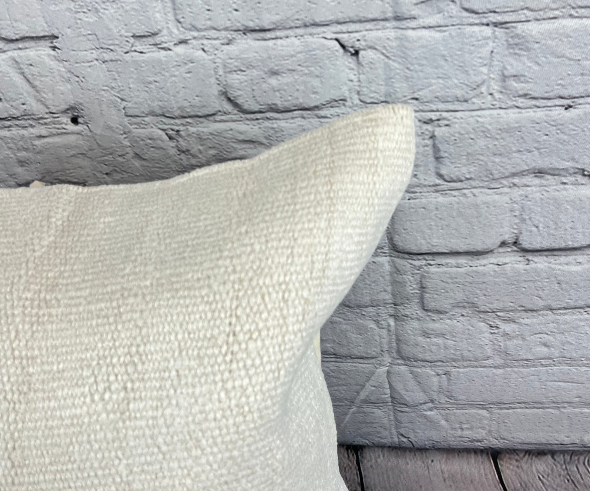 20 x 20 Hemp Pillow Turkish Cushion Natural Grayish White Pillow Cushion Cover #6586