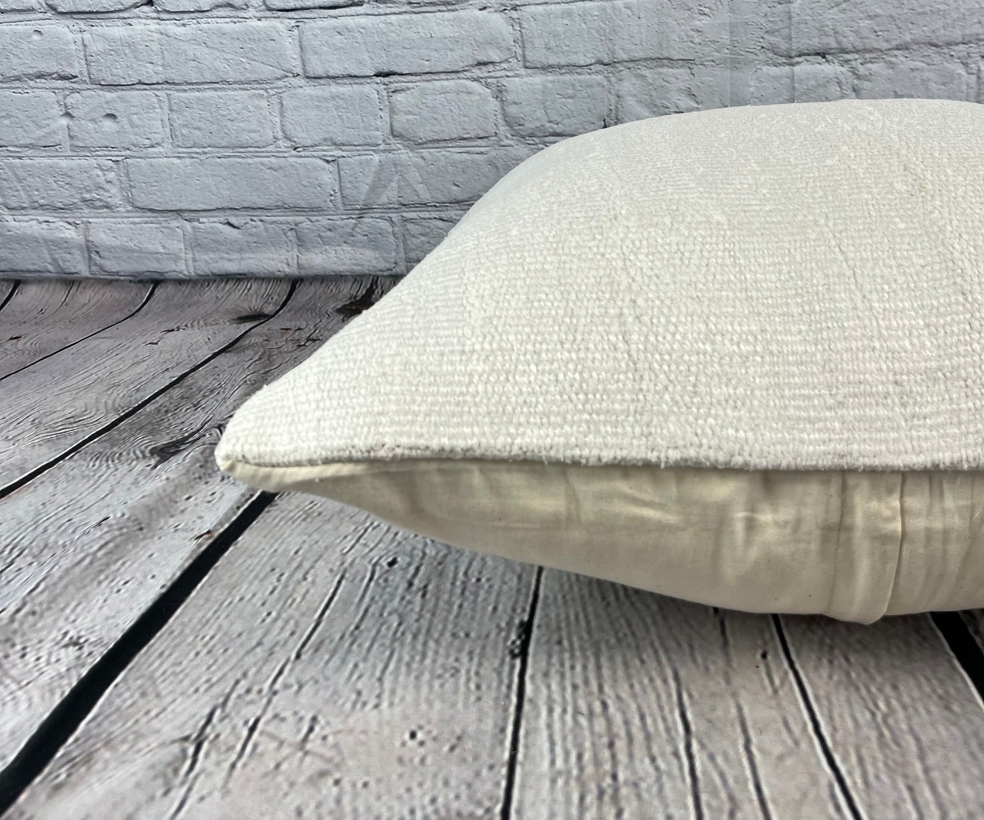 20 x 20 Hemp Pillow Turkish Cushion Natural Grayish White Pillow Cushion Cover #6586