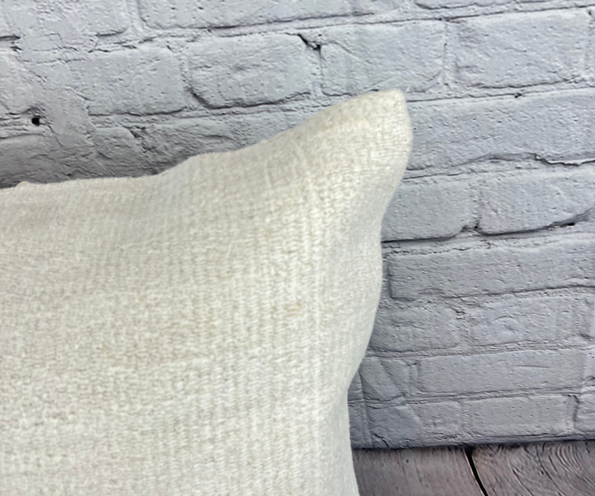 20 x 20 Hemp Pillow Turkish Cushion Natural Grayish White Pillow Cushion Cover #6590