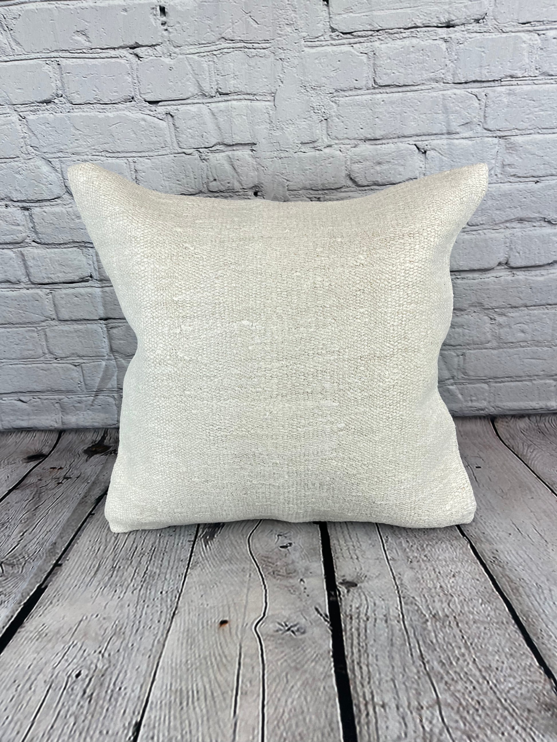 20 x 20 Hemp Pillow Turkish Cushion Natural Grayish White Pillow Cushion Cover #6592