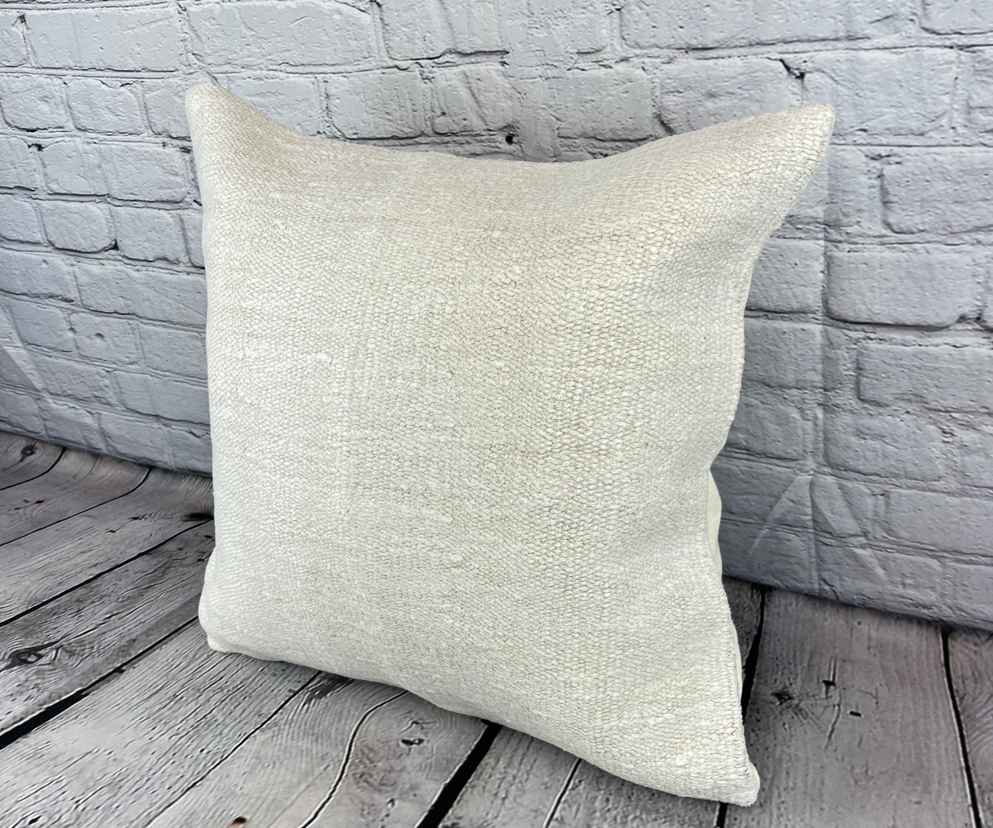 20 x 20 Hemp Pillow Turkish Cushion Natural Grayish White Pillow Cushion Cover #6592