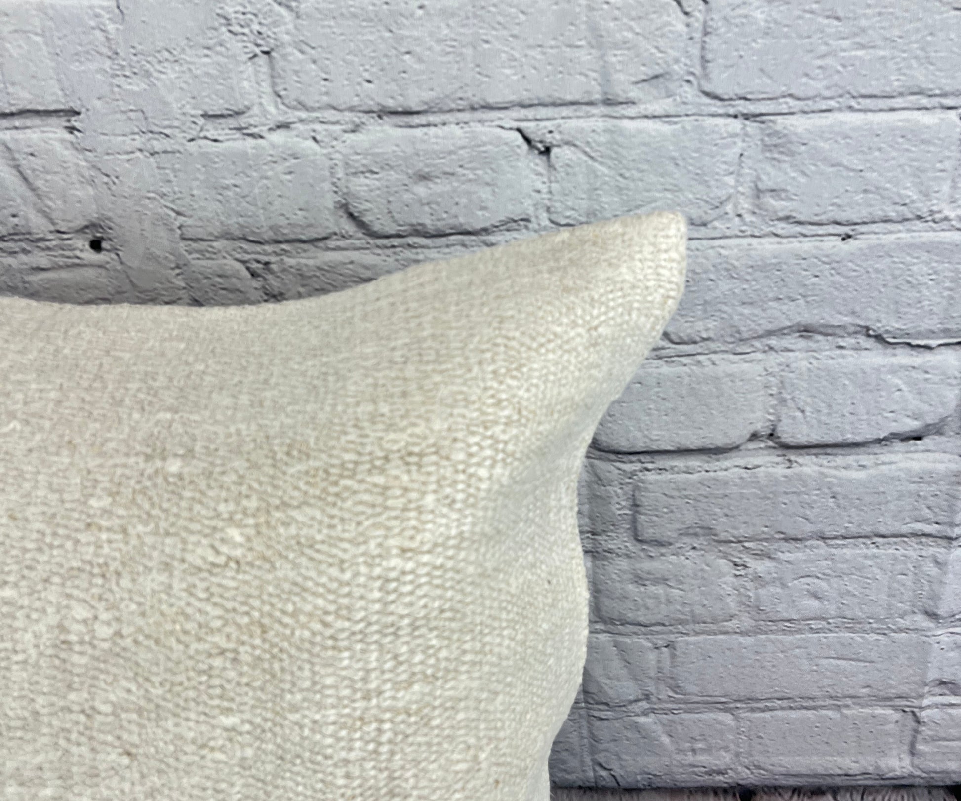 20 x 20 Hemp Pillow Turkish Cushion Natural Grayish White Pillow Cushion Cover #6592
