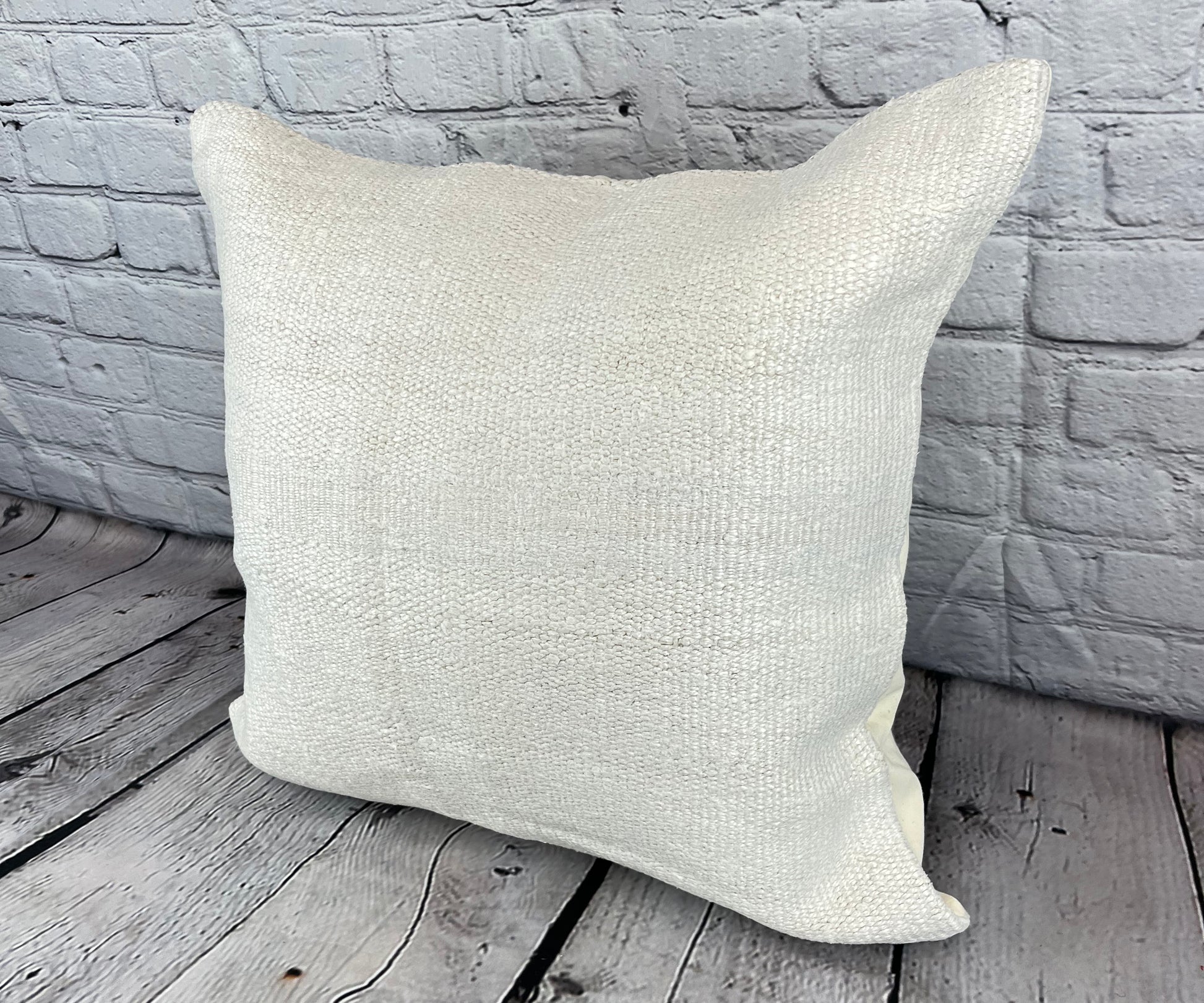 20 x 20 Hemp Pillow Turkish Cushion Natural Grayish White Pillow Cushion Cover #6591