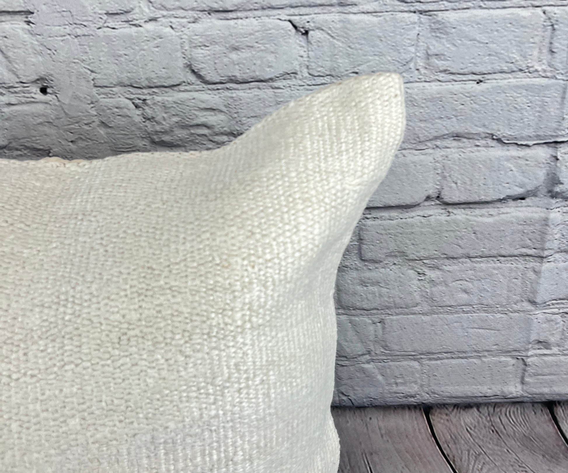 20 x 20 Hemp Pillow Turkish Cushion Natural Grayish White Pillow Cushion Cover #6591