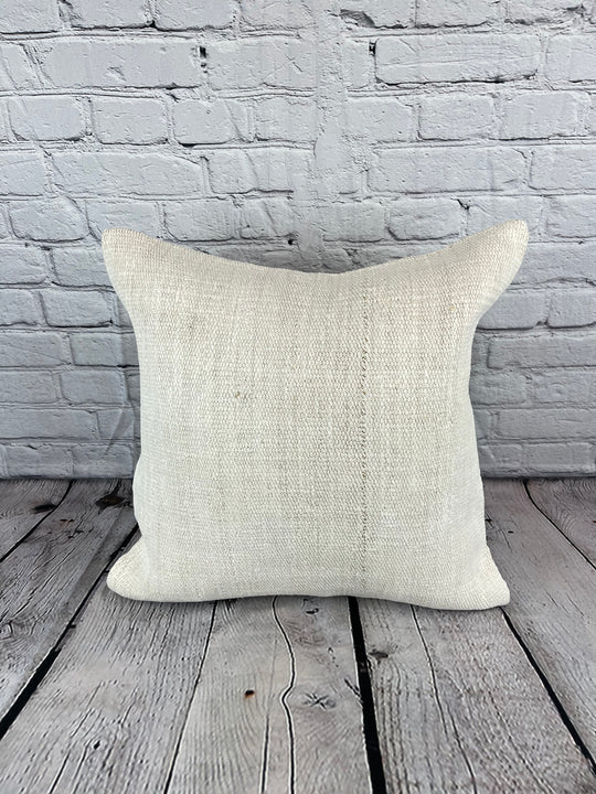 20 x 20 Hemp Pillow Turkish Cushion Natural Grayish White Pillow Cushion Cover #6485