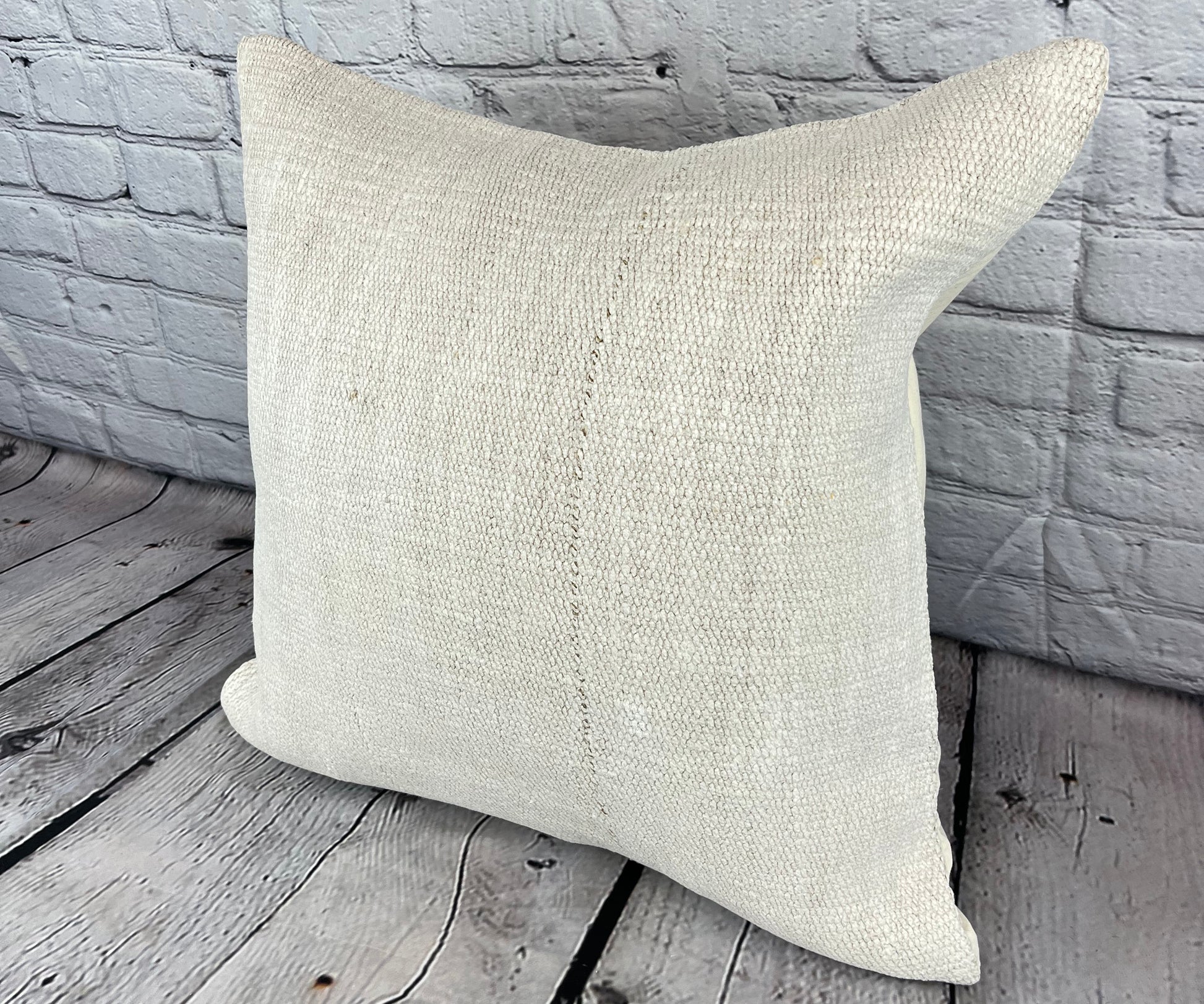 20 x 20 Hemp Pillow Turkish Cushion Natural Grayish White Pillow Cushion Cover #6485