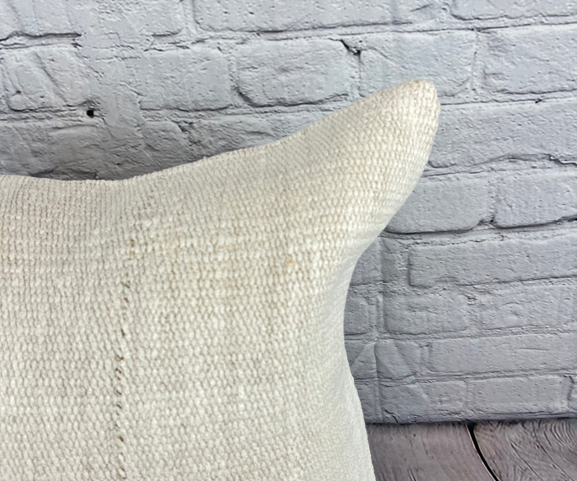 20 x 20 Hemp Pillow Turkish Cushion Natural Grayish White Pillow Cushion Cover #6485