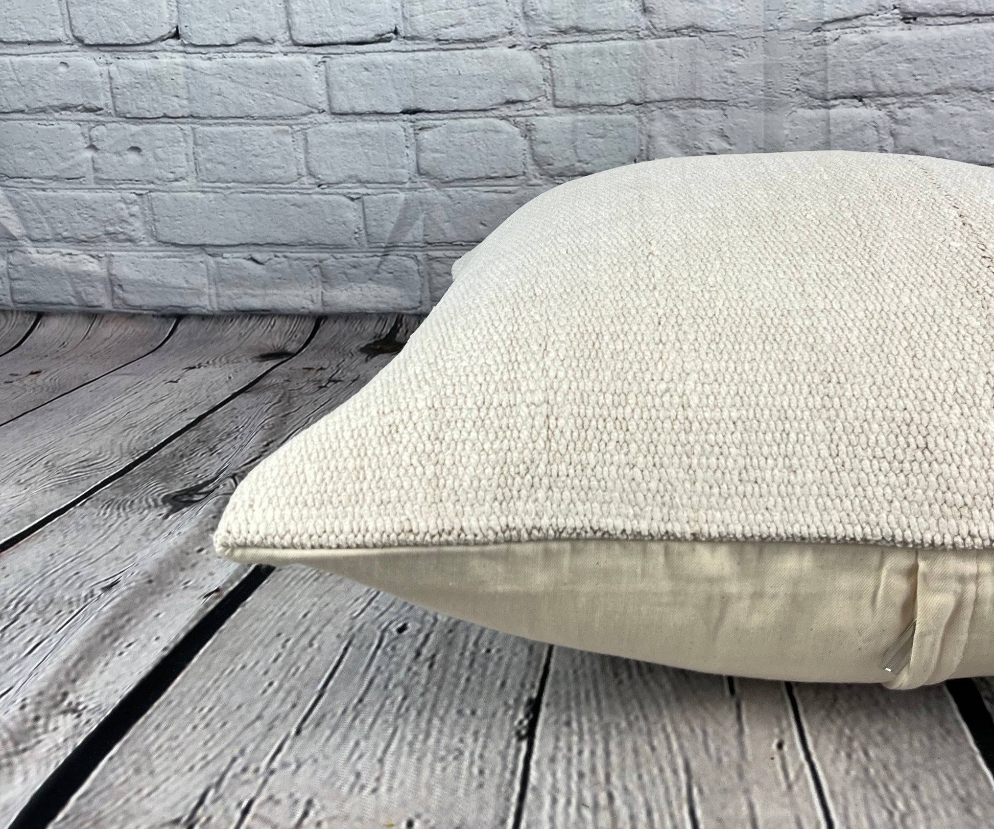 20 x 20 Hemp Pillow Turkish Cushion Natural Grayish White Pillow Cushion Cover #6485