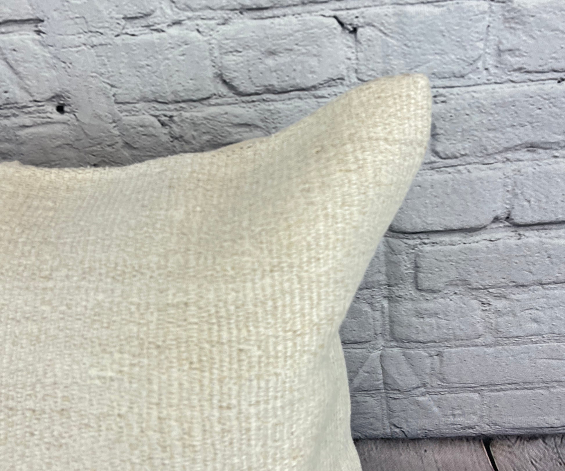 20 x 20 Hemp Pillow Turkish Cushion Natural Grayish White Pillow Cushion Cover #6490