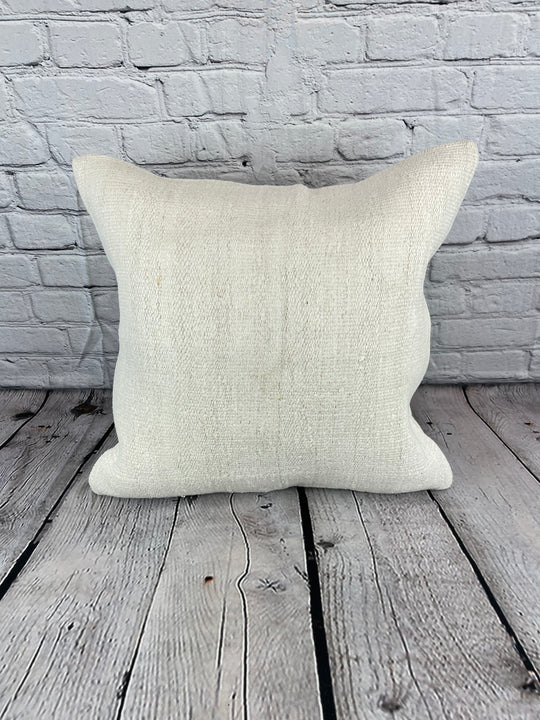 20 x 20 Hemp Pillow Turkish Cushion Natural Grayish White Pillow Cushion Cover #6497