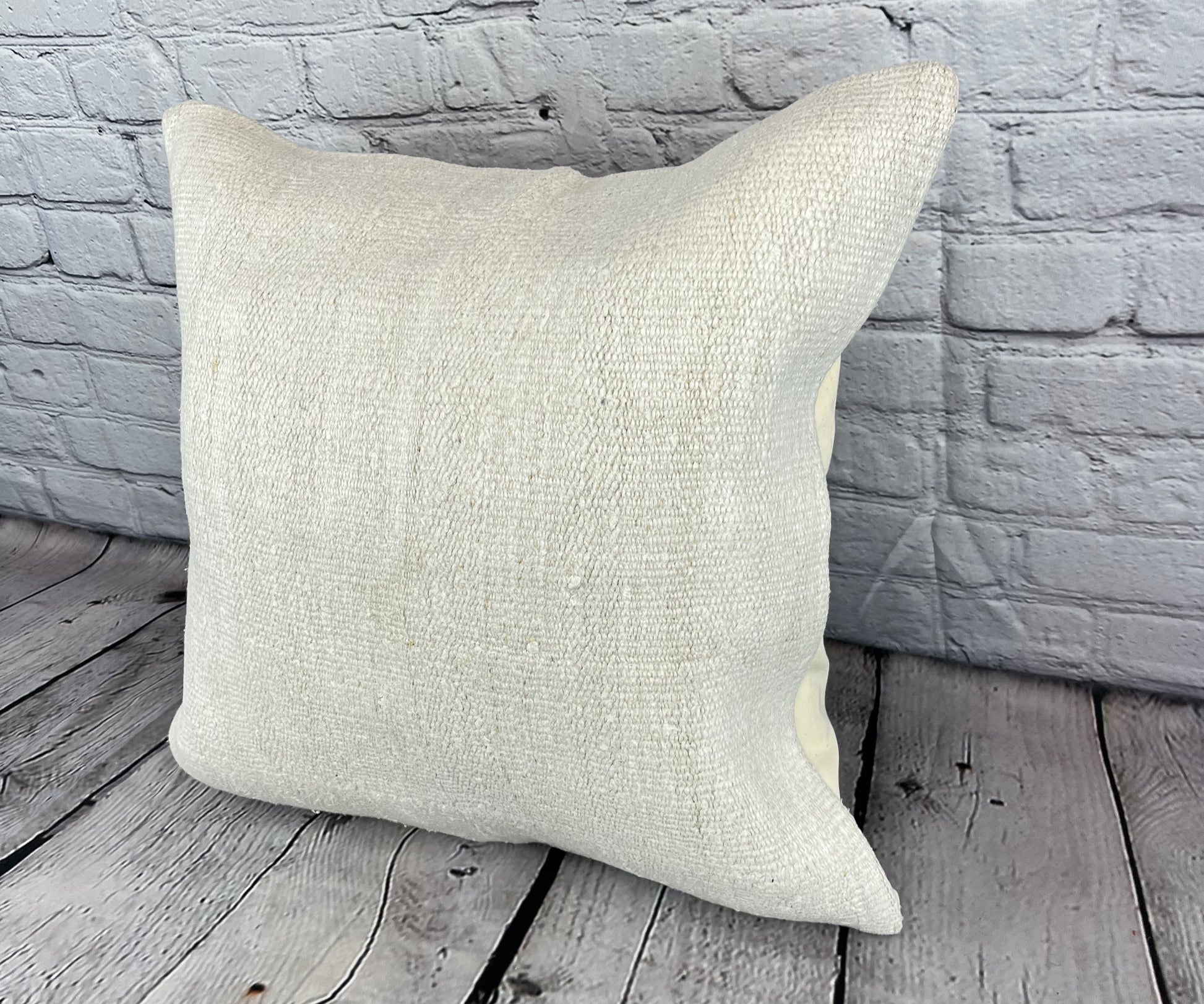 20 x 20 Hemp Pillow Turkish Cushion Natural Grayish White Pillow Cushion Cover #6497