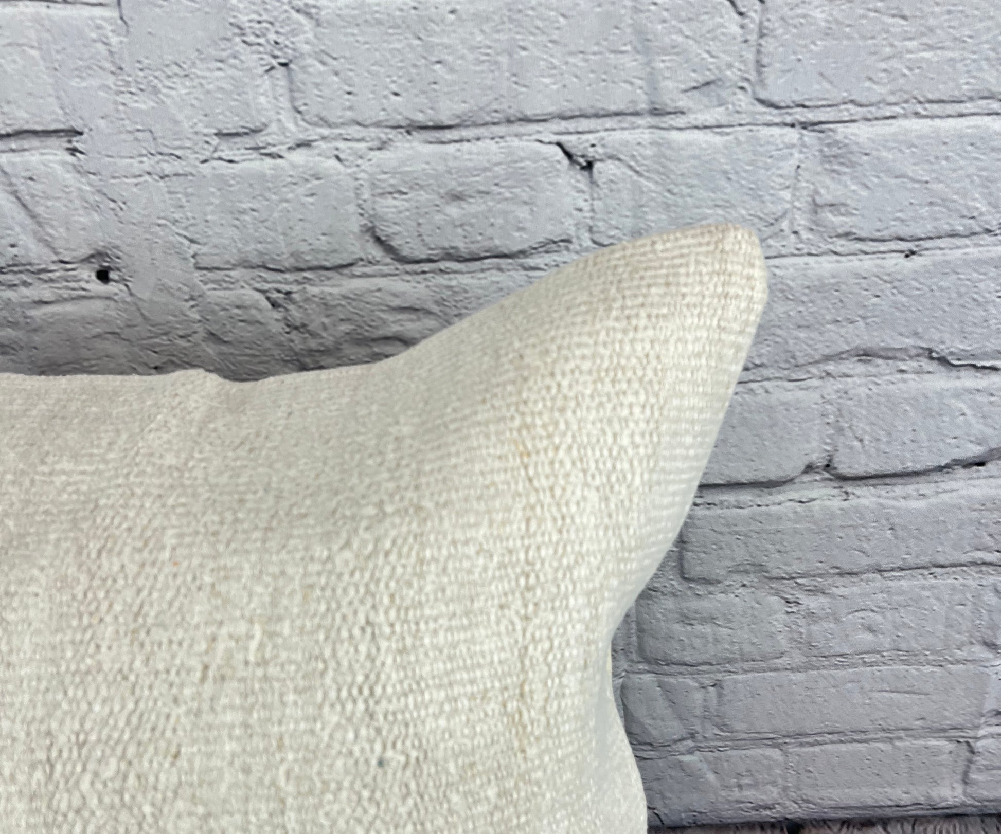 20 x 20 Hemp Pillow Turkish Cushion Natural Grayish White Pillow Cushion Cover #6497