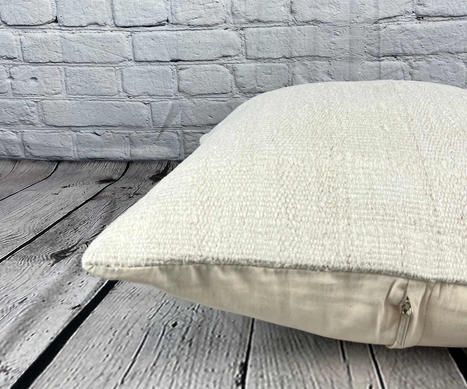 20 x 20 Hemp Pillow Turkish Cushion Natural Grayish White Pillow Cushion Cover #6497
