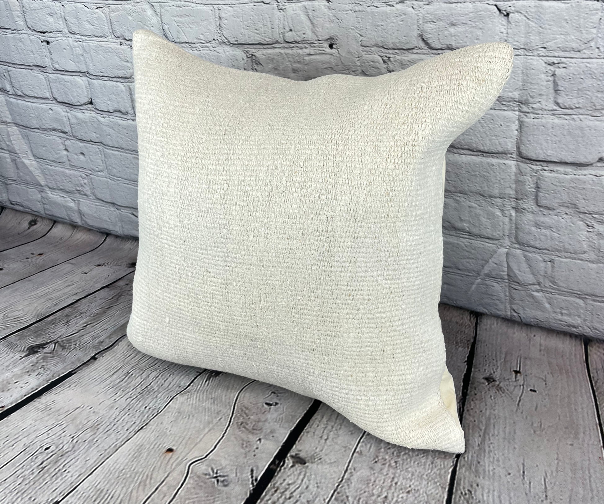 20 x 20 Hemp Pillow Turkish Cushion Natural Grayish White Pillow Cushion Cover #6499
