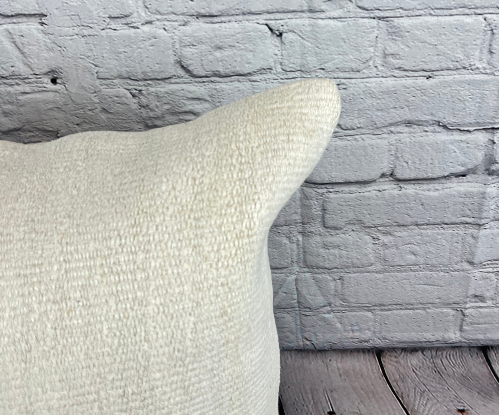 20 x 20 Hemp Pillow Turkish Cushion Natural Grayish White Pillow Cushion Cover #6499
