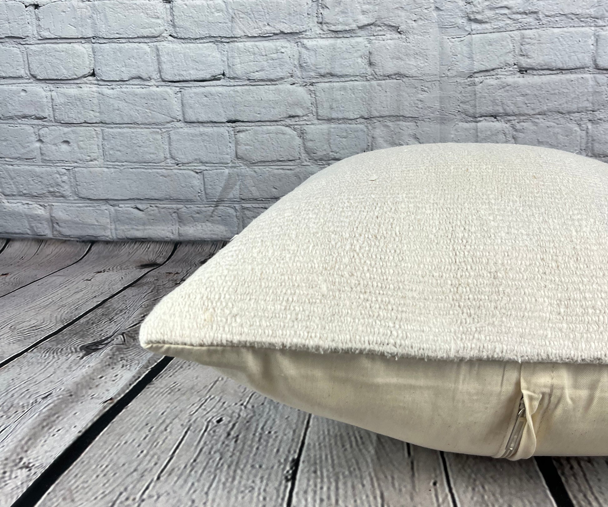 20 x 20 Hemp Pillow Turkish Cushion Natural Grayish White Pillow Cushion Cover #6499