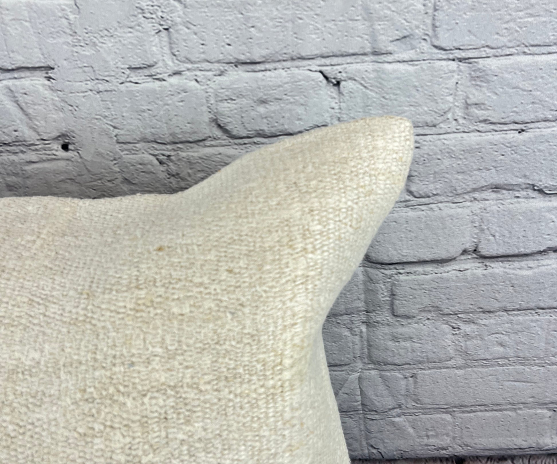 20 x 20 Hemp Pillow Turkish Cushion Natural Grayish White Pillow Cushion Cover #6500