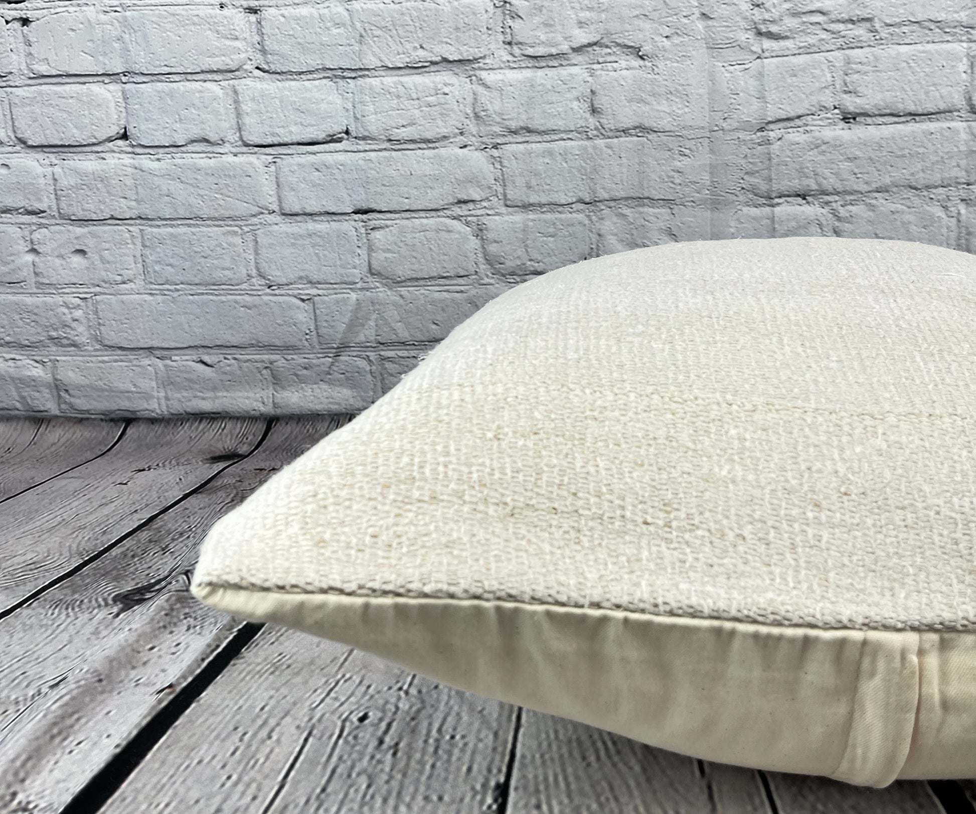 20 x 20 Hemp Pillow Turkish Cushion Natural Grayish White Pillow Cushion Cover #6500