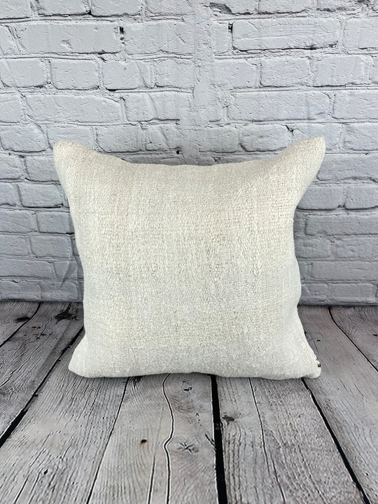 20 x 20 Hemp Pillow Turkish Cushion Natural Grayish White Pillow Cushion Cover #6501
