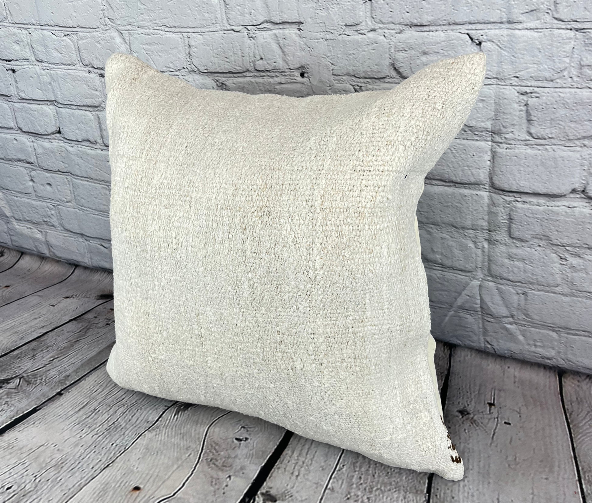 20 x 20 Hemp Pillow Turkish Cushion Natural Grayish White Pillow Cushion Cover #6501