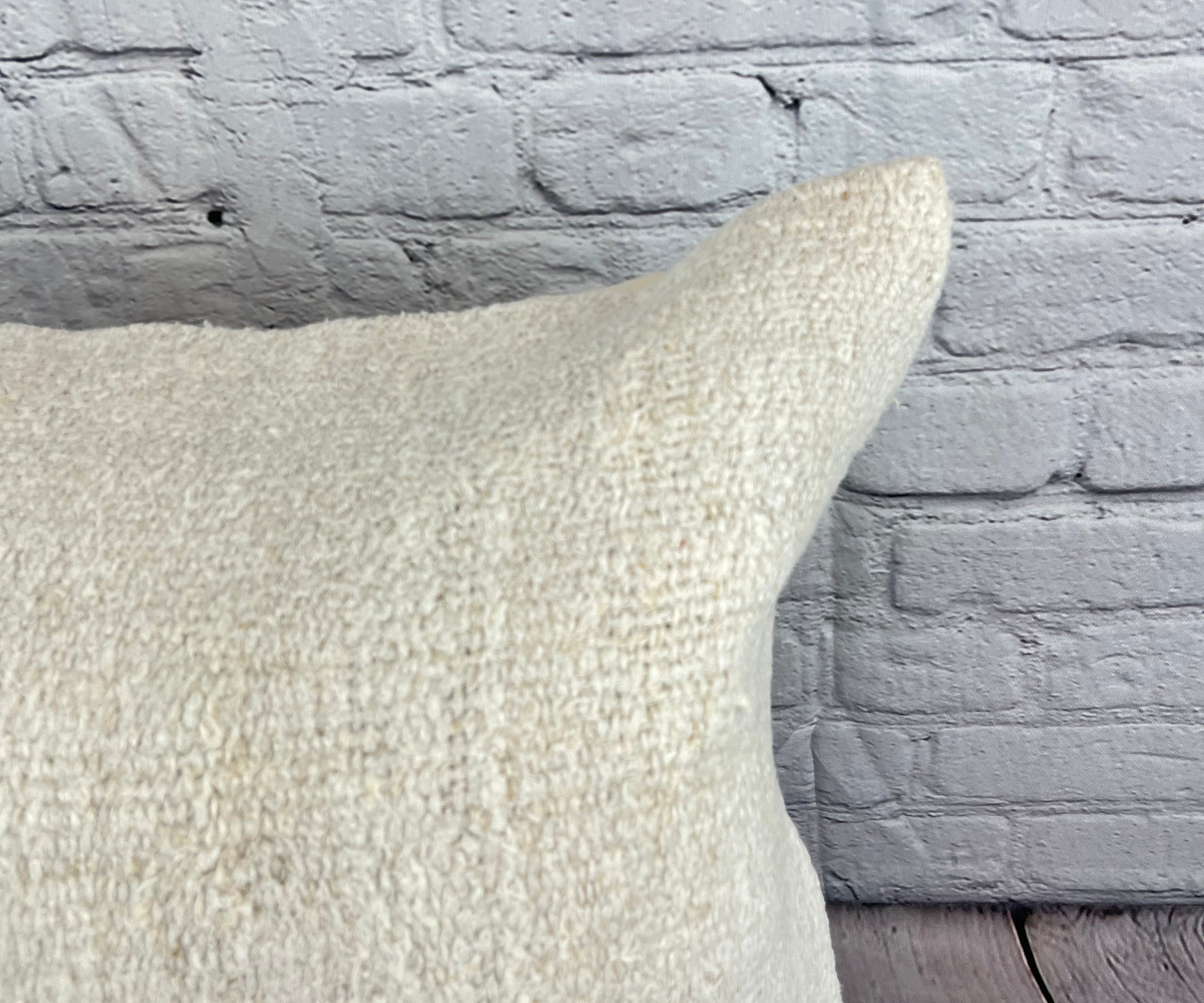 20 x 20 Hemp Pillow Turkish Cushion Natural Grayish White Pillow Cushion Cover #6501