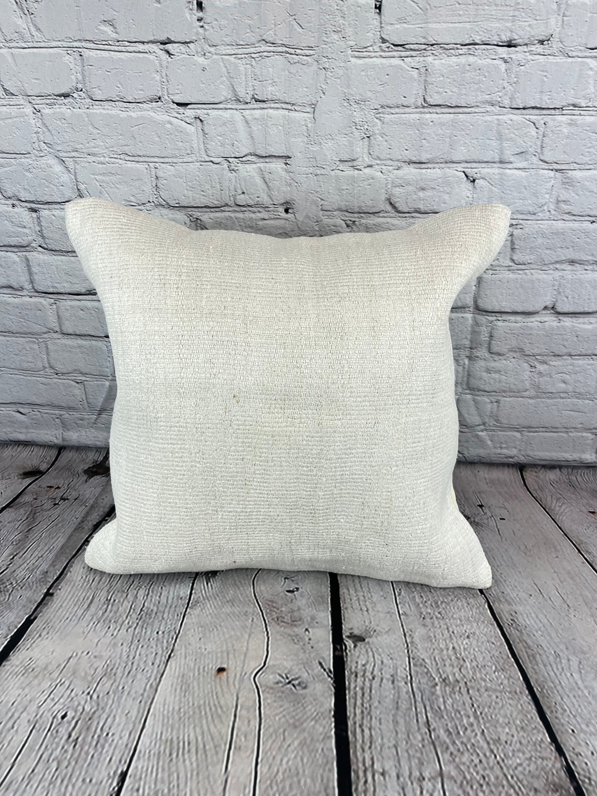 20 x 20 Hemp Pillow Turkish Cushion Natural Grayish White Pillow Cushion Cover #6479