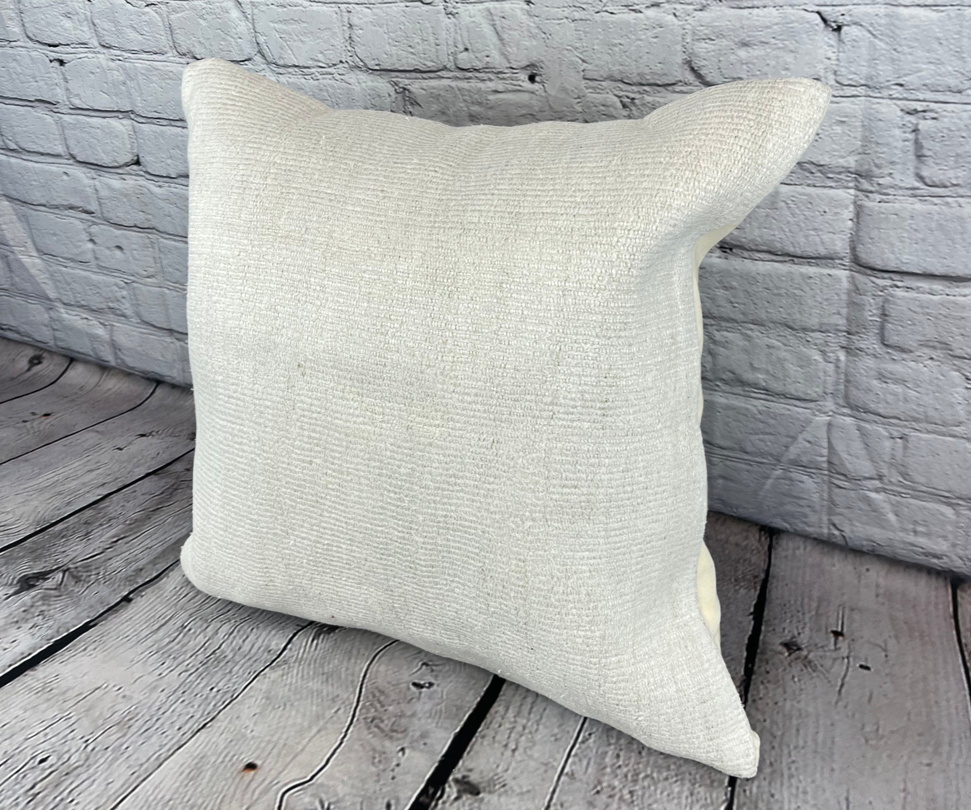 20 x 20 Hemp Pillow Turkish Cushion Natural Grayish White Pillow Cushion Cover #6479