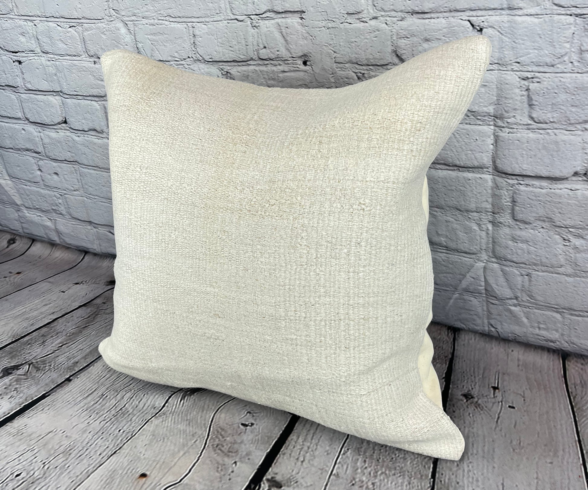 20 x 20 Hemp Pillow Turkish Cushion Natural Grayish White Pillow Cushion Cover #6481