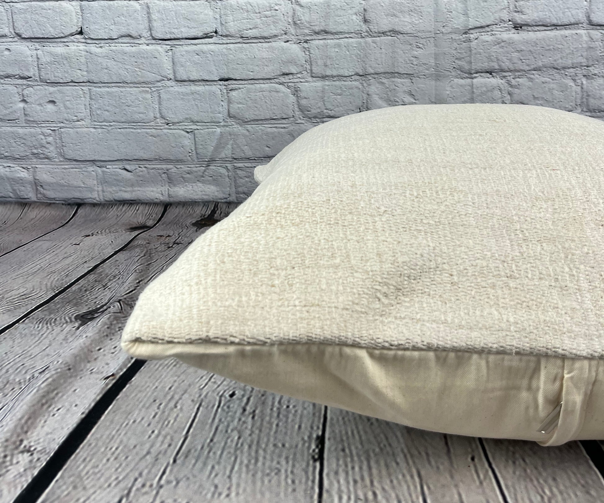 20 x 20 Hemp Pillow Turkish Cushion Natural Grayish White Pillow Cushion Cover #6481
