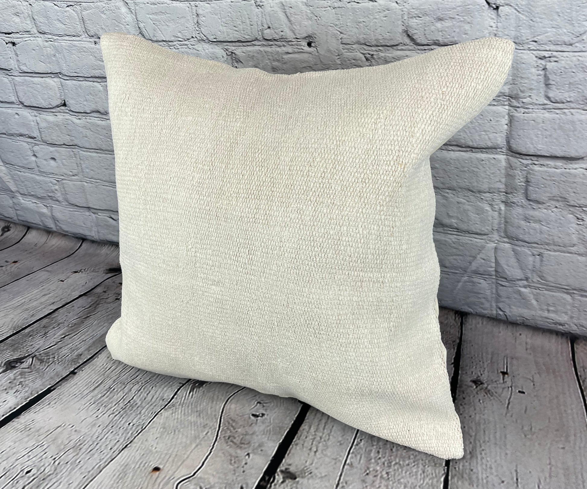 20 x 20 Hemp Pillow Turkish Cushion Natural Grayish White Pillow Cushion Cover #6482