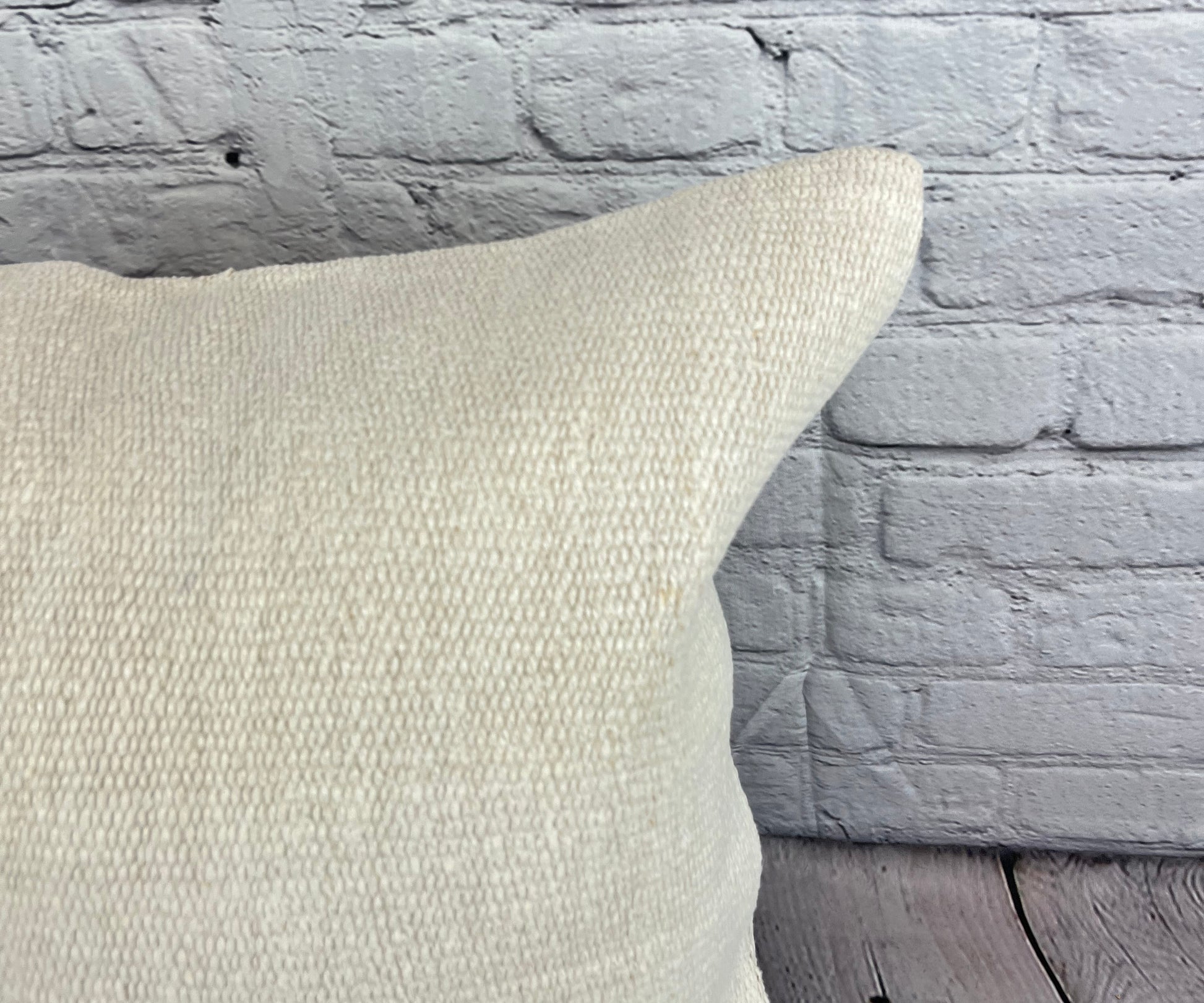 20 x 20 Hemp Pillow Turkish Cushion Natural Grayish White Pillow Cushion Cover #6482
