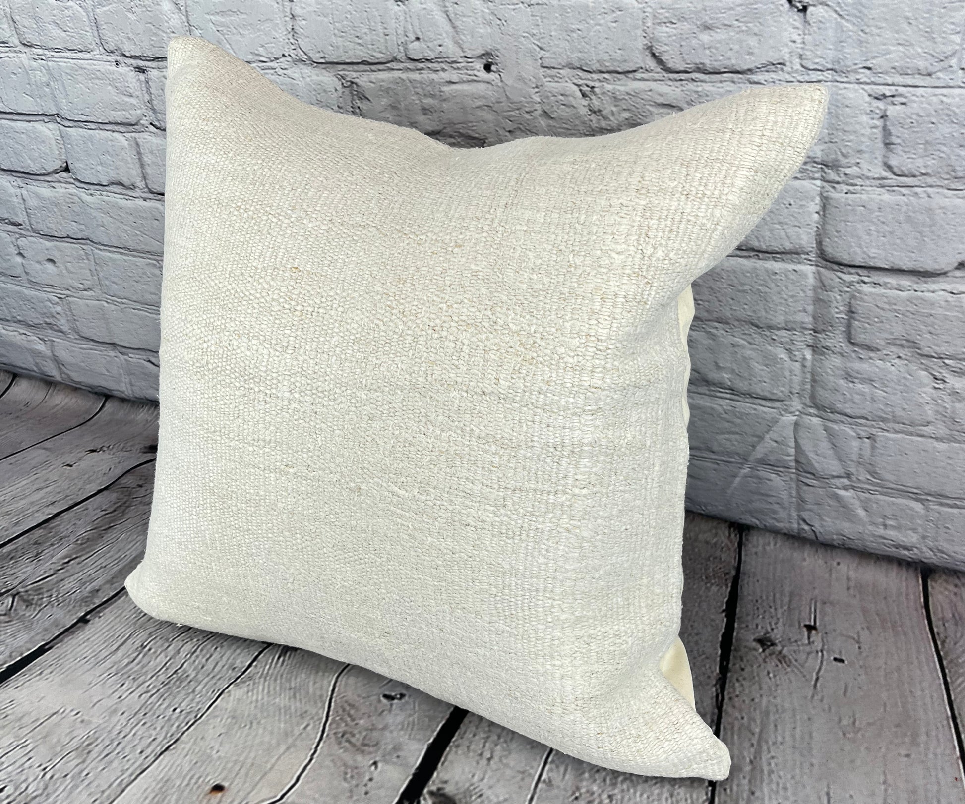 20 x 20 Hemp Pillow Turkish Cushion Natural Grayish White Pillow Cushion Cover #6483