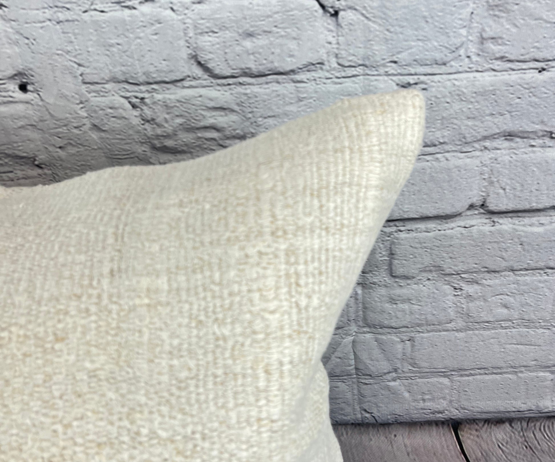 20 x 20 Hemp Pillow Turkish Cushion Natural Grayish White Pillow Cushion Cover #6483