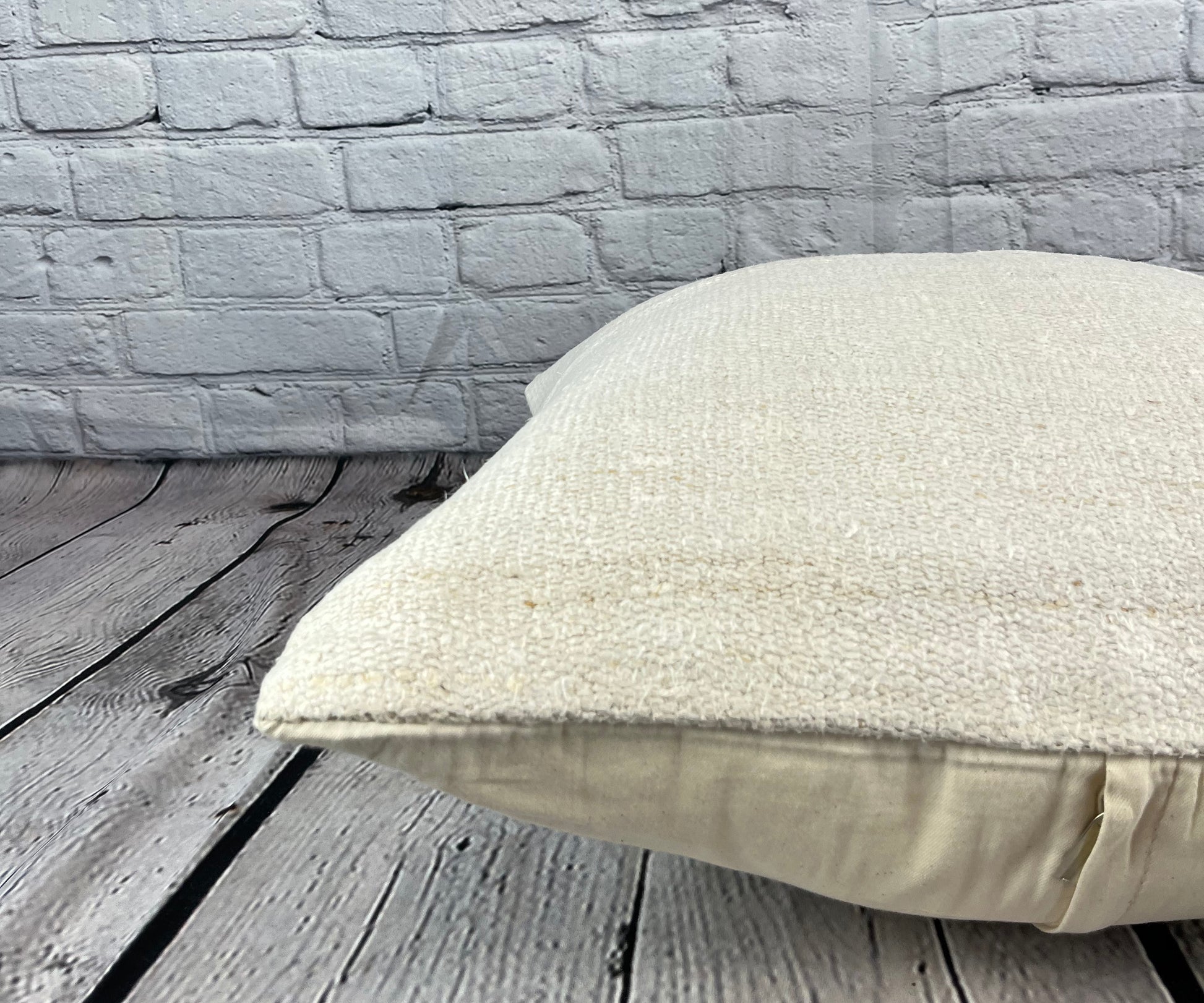 20 x 20 Hemp Pillow Turkish Cushion Natural Grayish White Pillow Cushion Cover #6483