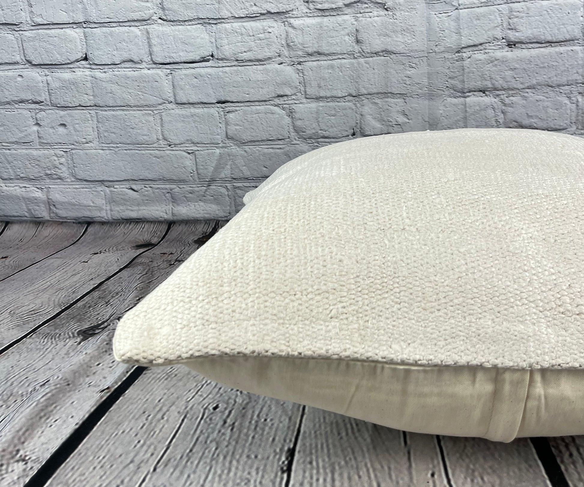 20 x 20 Hemp Pillow Turkish Cushion Natural Grayish White Pillow Cushion Cover #6491
