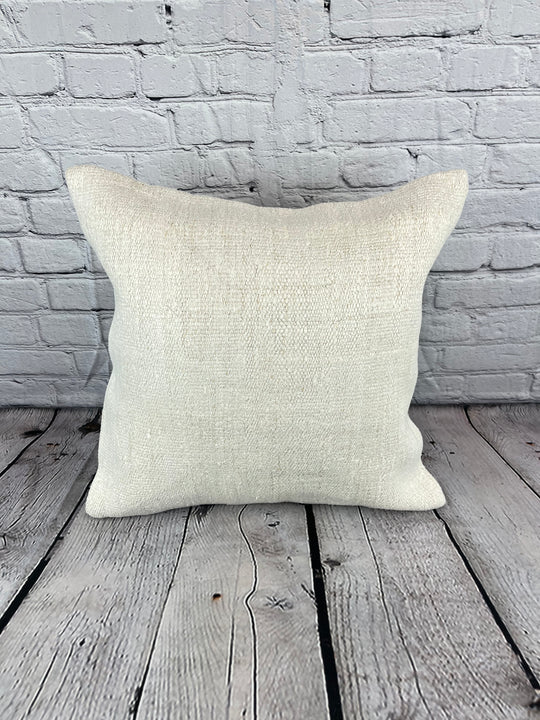 20 x 20 Hemp Pillow Turkish Cushion Natural Grayish White Pillow Cushion Cover #6495