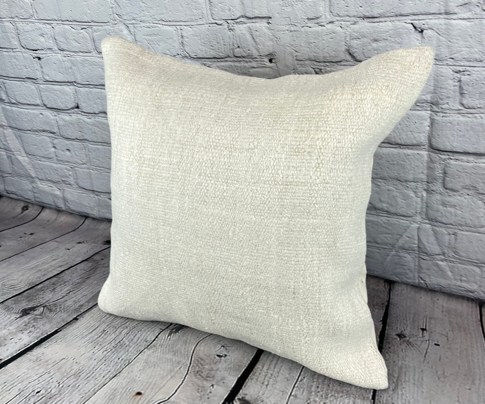20 x 20 Hemp Pillow Turkish Cushion Natural Grayish White Pillow Cushion Cover #6495