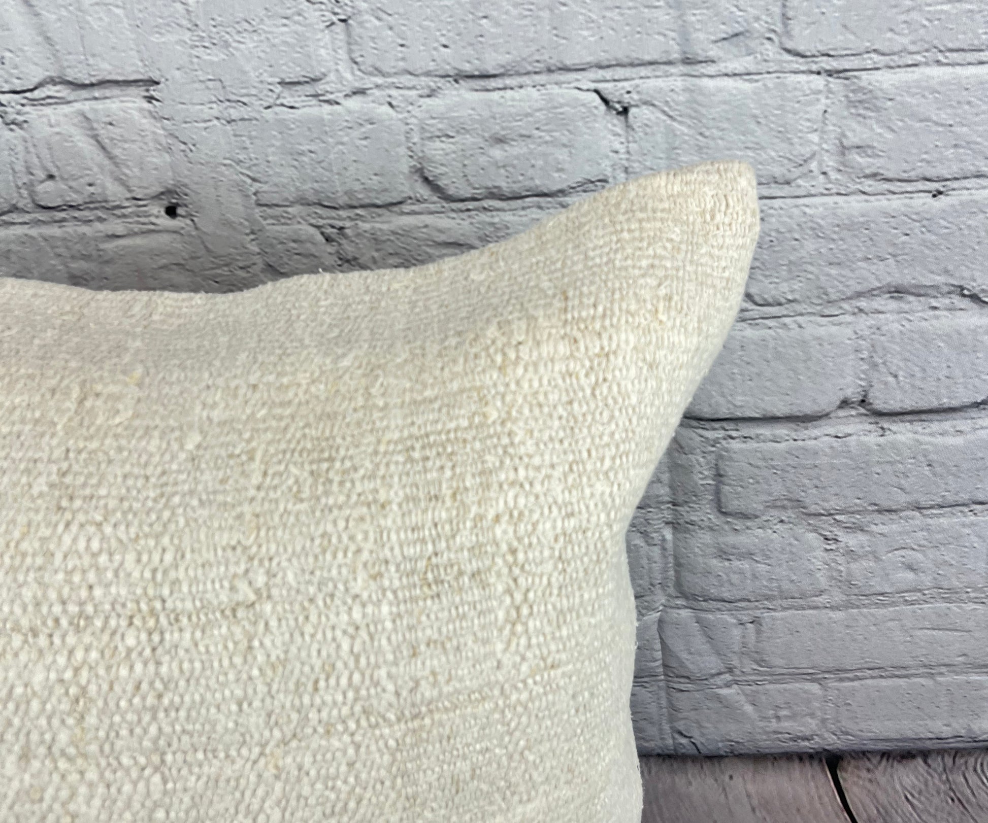 20 x 20 Hemp Pillow Turkish Cushion Natural Grayish White Pillow Cushion Cover #6495