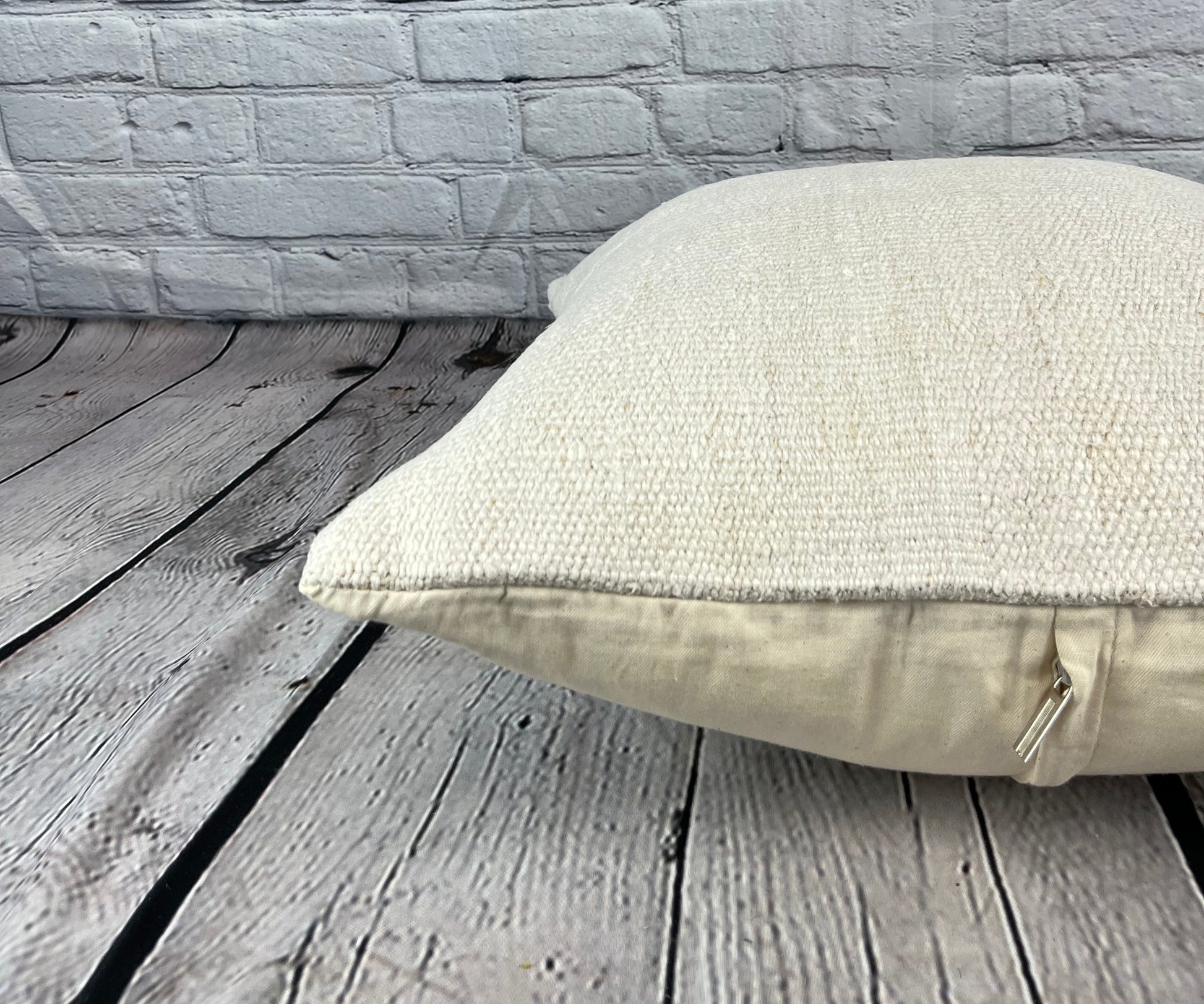 20 x 20 Hemp Pillow Turkish Cushion Natural Grayish White Pillow Cushion Cover #6495