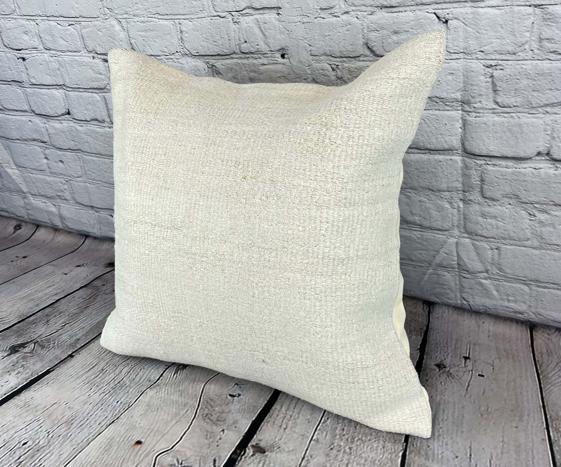 20 x 20 Hemp Pillow Turkish Cushion Natural Grayish White Pillow Cushion Cover #6496