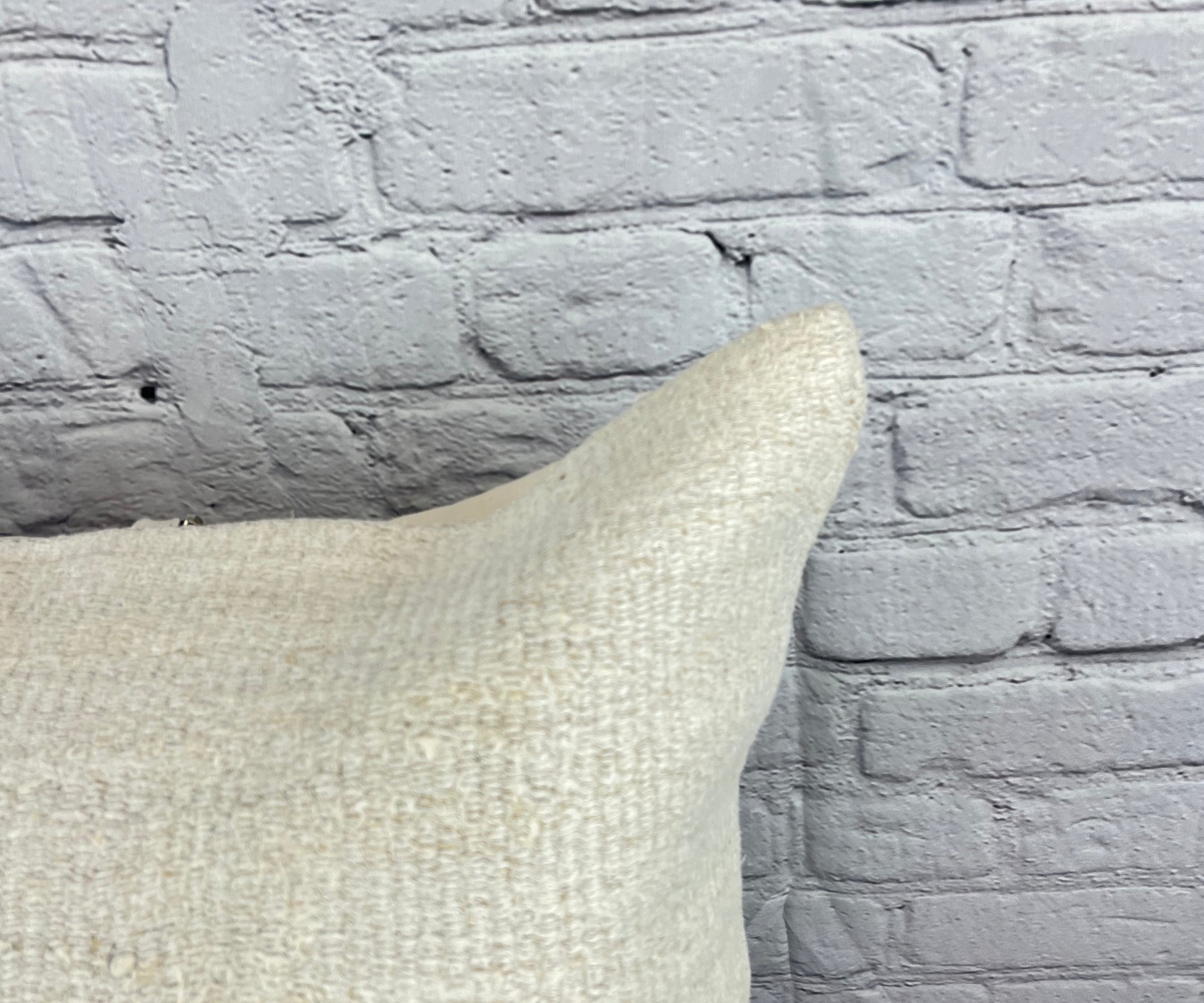 20 x 20 Hemp Pillow Turkish Cushion Natural Grayish White Pillow Cushion Cover #6496