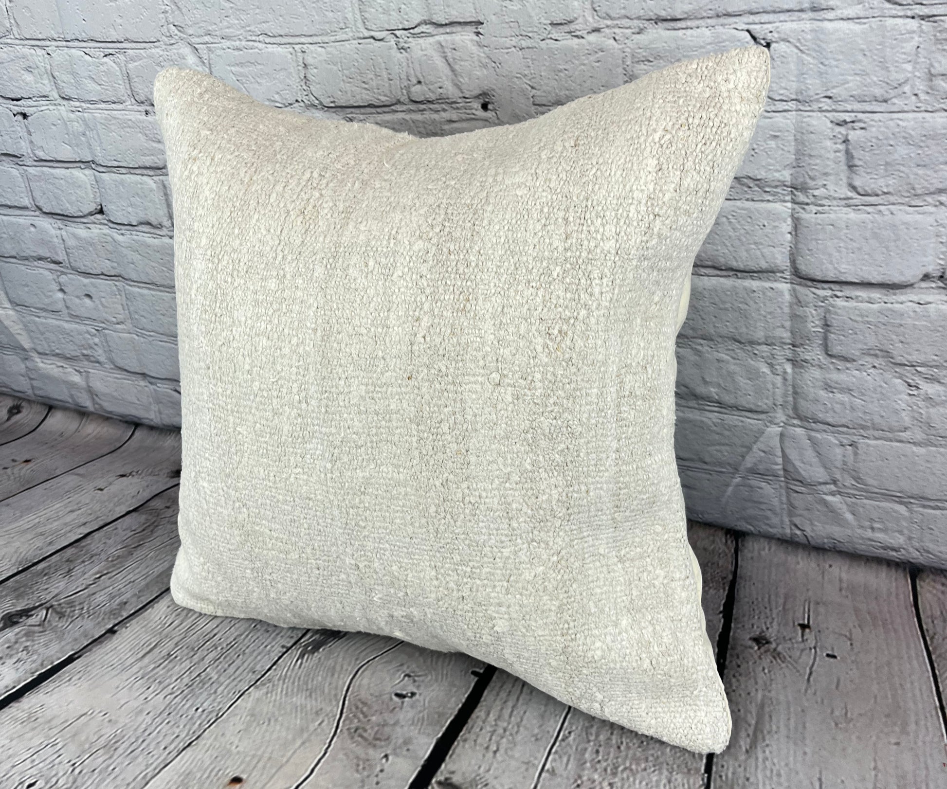 20 x 20 Hemp Pillow Turkish Cushion Natural Grayish White Pillow Cushion Cover #6498